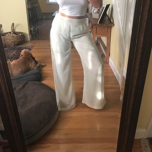 Silk wide leg pants